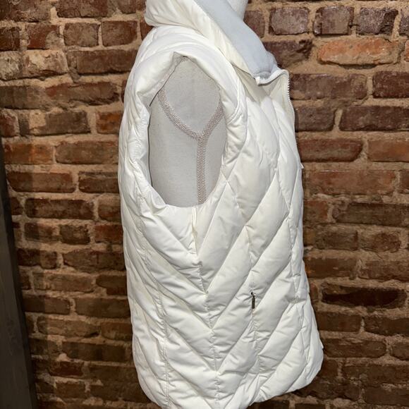 Columbia Women’s Down Puffer Vest Ivory Size L Vertex Pockets - Picture 3 of 10